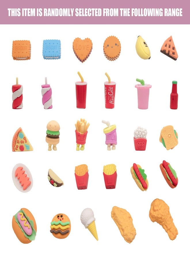 CLOCK KING 42Pcs 3D Food Erasers for Kids, All are Food Styles, Random Desktop Pets Toys Gifts, Mini Puzzle Classroom Rewards, Kids Party Favors Back to School Supplies - Image 5